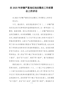 在2025年涉嫌严重违纪违法整改工作部署会上的讲话