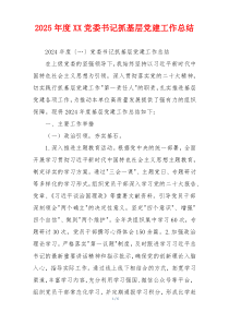 2025年度XX党委书记抓基层党建工作总结