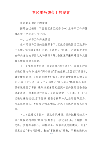 在区委务虚会上的发言