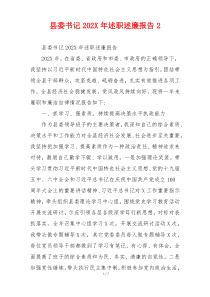 县委书记202X年述职述廉报告2