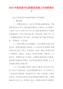 2025年度党委书记抓基层党建工作述职报告 4