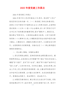 2025年度党建工作要点