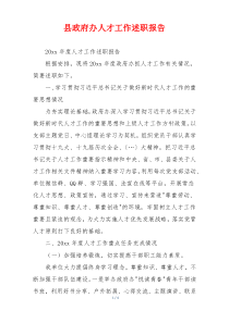 县政府办人才工作述职报告