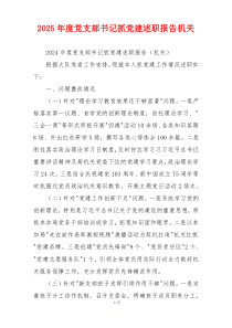 2025年度党支部书记抓党建述职报告机关