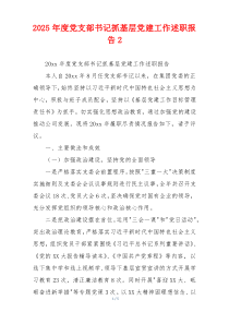 2025年度党支部书记抓基层党建工作述职报告2