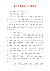 县民政局局长个人述职报告