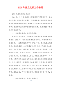 2025年度党支部工作总结