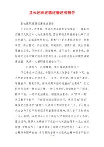 县长述职述德述廉述法报告