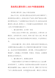 发改局主要负责人2025年度述法报告