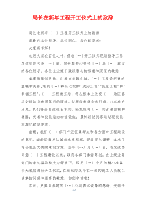 局长在新年工程开工仪式上的致辞