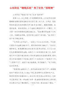 山东阳谷“赔钱买卖”变了红色“招财树”