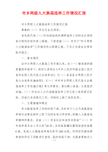 市乡两级人大换届选举工作情况汇报