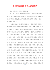 国企副总2025年个人述职报告