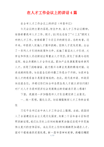 在人才工作会议上的讲话4篇