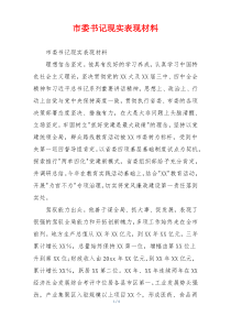 市委书记现实表现材料