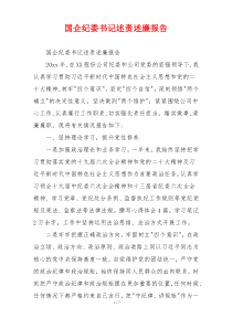 国企纪委书记述责述廉报告