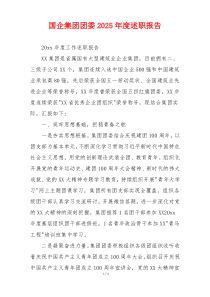 国企集团团委2025年度述职报告