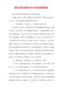 国企项目经理20XX年度述职报告