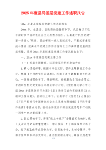 2025年度县局基层党建工作述职报告