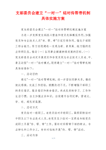 支部委员会建立“一对一”结对传帮带机制具体实施方案