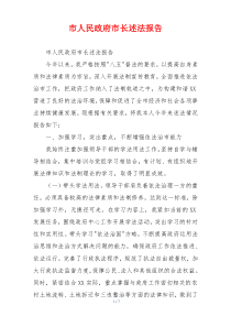 市人民政府市长述法报告