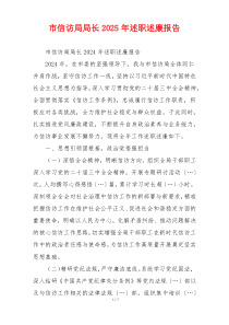 市信访局局长2025年述职述廉报告