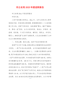 市公安局2025年度述职报告