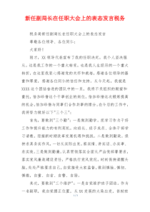 新任副局长在任职大会上的表态发言税务