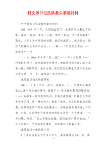 村支部书记抗洪救灾事迹材料