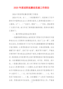 2025年度述职述廉述党建工作报告