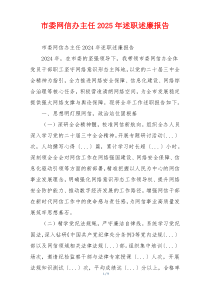 市委网信办主任2025年述职述廉报告