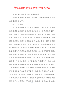 市局主要负责同志2025年述职报告