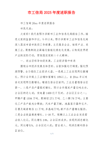 市工信局2025年度述职报告