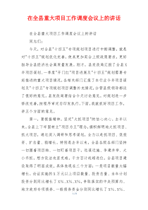 在全县重大项目工作调度会议上的讲话