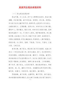 某某同志现实表现材料