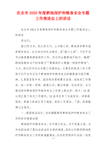 在全市2025年度耕地保护和粮食安全专题工作推进会上的讲话