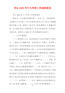 市长2025年个人年终工作述职报告