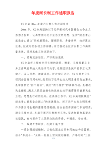年度河长制工作述职报告