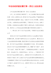 年法治政府建设履行第一责任人述法报告