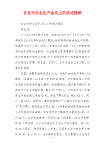在全市安全生产会议上的讲话提纲