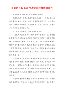 挂职副县长2025年度述职述廉述德报告