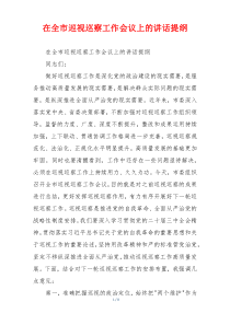在全市巡视巡察工作会议上的讲话提纲