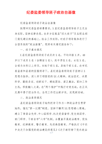 纪委监委领导班子政治自画像