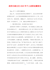 政府办副主任2025年个人述职述廉报告
