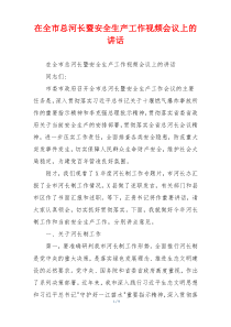 在全市总河长暨安全生产工作视频会议上的讲话