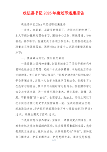 政法委书记2025年度述职述廉报告