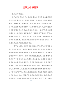 组织工作书记谈