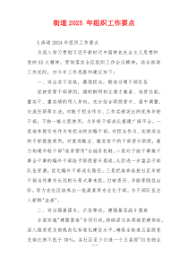 街道2025 年组织工作要点
