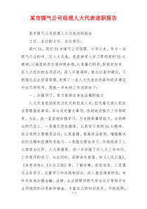 某市煤气公司经理人大代表述职报告