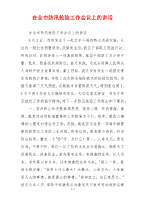 在全市防汛抢险工作会议上的讲话